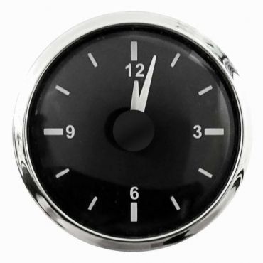 E-Tech Engineering Analogue Clock - 52mm - Stainless Steel Bezel, Black