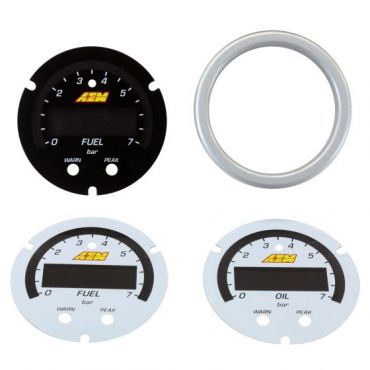 AEM Electronics X Series Gauge Accessory Kit - Oil / Fuel Pressure Gauge, Black/white