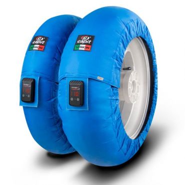 Capit Suprema Vision Motorcycle Tyre Warmers - M/XL (125/17 Front - 200/55-17 Rear), Blue, No, 120/17, 205/(16-17), Suprema Vision, Blue