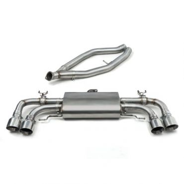"Cobra Sport Non-Resonated 3" GPF Back Exhaust System - Twin Valved" - 4x 4 Inch Round Inverted Slashcut Polished T/Pipes