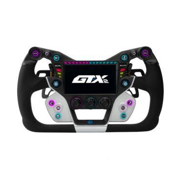Cube Controls GT-X2 Sim Racing Steering Wheel - Colour: White, Blue Paddles, 320mm Diameter