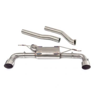 "Cobra Sport Non-Resonated 3" GPF Back Exhaust System - Non-Valved" - 2x 4 Inch Jap Style Slashcut Polished Tailpipes