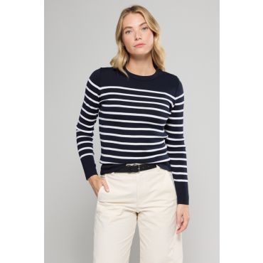 Pull marin rayé Briac - laine mérinos