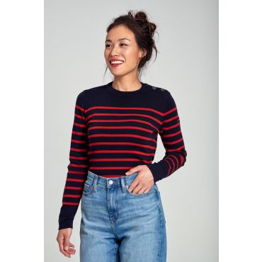 Pull marin rayé Briac - laine mérinos