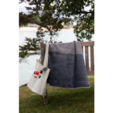 Drap de plage velours bicolore 90 x 160