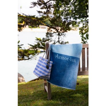 Drap de plage velours bicolore 90 x 160
