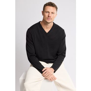 Pull col V - laine mérinos et acrylique