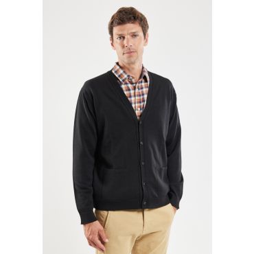 Cardigan boutonné - laine mérinos et acrylique