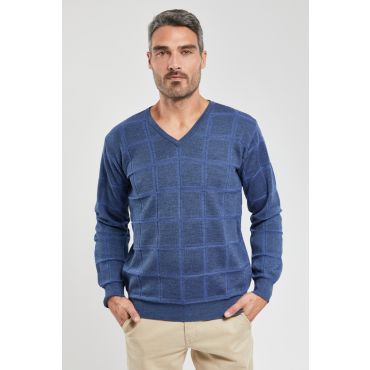 Pull col V Bérac - laine mérinos et acrylique