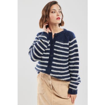 Cardigan rayé Carl - mohair