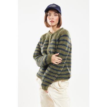 Cardigan rayé Carl - mohair