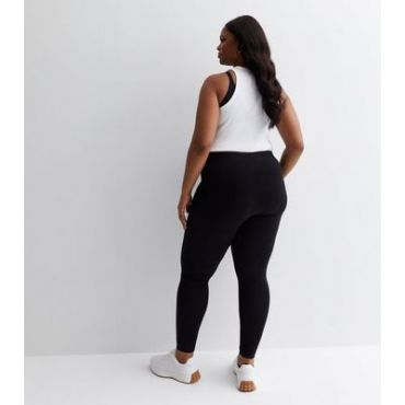Curves 2 Pack Black Stretch Cotton Blend Leggings New Look