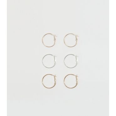 3 Pack Multicoloured Hoop Earrings New Look