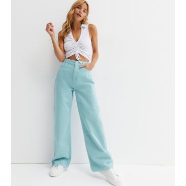 Women's Pale Blue High Waist Adalae Wide Leg Jeans New Look
