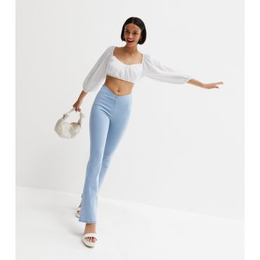 Women's Pale Blue V Front Flared Brooke Jeans New Look