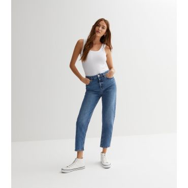 Women's Blue Waist Enhance Tori Mom Jeans New Look