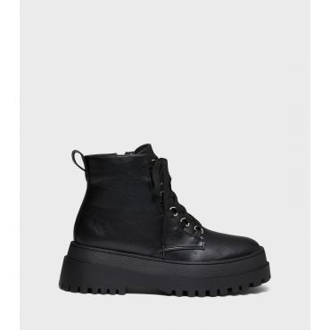 Women's Black Chunky Lace Up Boots London Rebel New Look