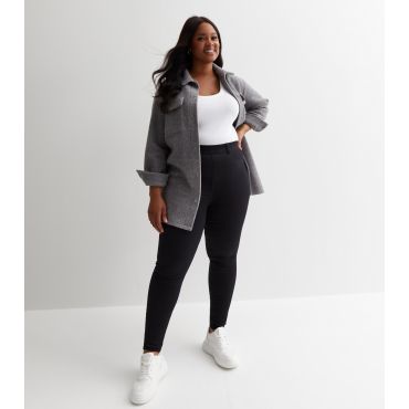 Women's Plus Size Black Mid Rise Lift & Shape Emilee Jeggings Curves New Look