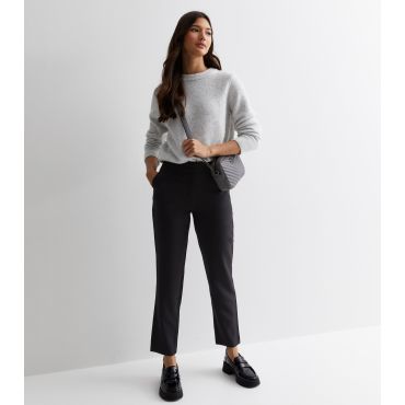 Women's Black Short Length High Waist Trousers New Look