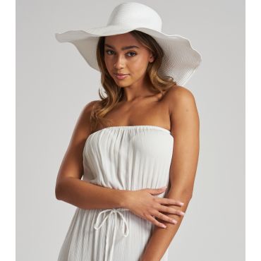 White Floppy Hat South Beach New Look