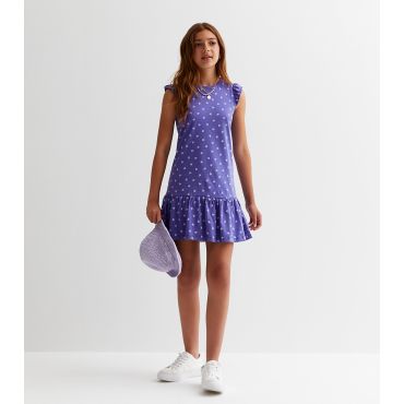 Purple Floral Frill Mini Dress Name It New Look