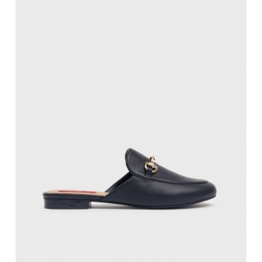 Women's Black Leather-Look Bar Trim Loafers London Rebel New Look