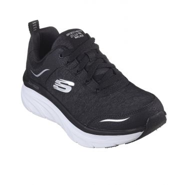 Women's Black Knit Lace Up Trainers Skechers New Look