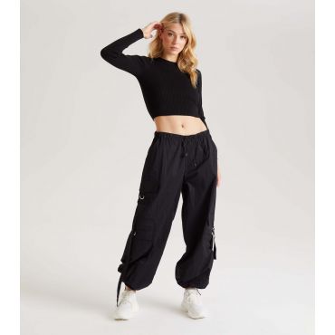 Women's Black Ribbed Knit Cut Out Crop Jumper Urban Bliss New Look