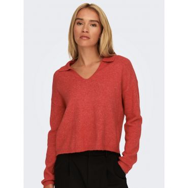Women's Red Collared Knit Jumper JDY New Look