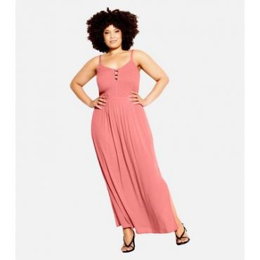 City Chic Curves Pink Strappy Maxi Dress New Look
