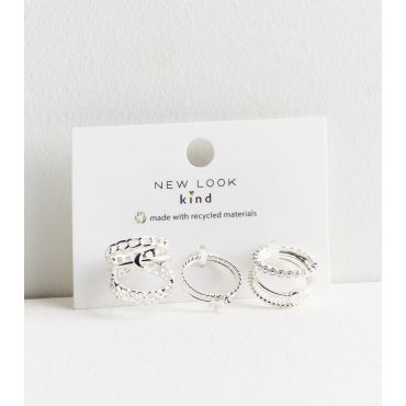 8 Pack Silver Stacking Rings New Look