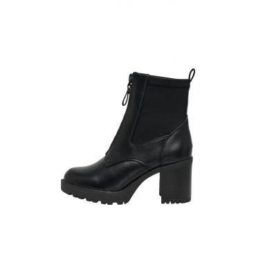 Women's Black Zip Front Block Heel Boots ONLY New Look