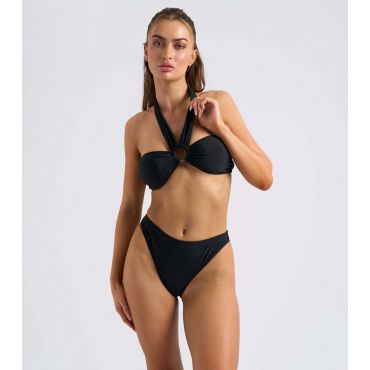 Women's Black Ring Halter Bikini Top Urban Bliss New Look