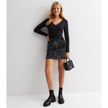 Women's Multicoloured Sequin Mini Skirt Sunshine Soul New Look