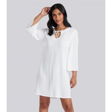 Women's White Pull Over Beach Shirt South Beach New Look