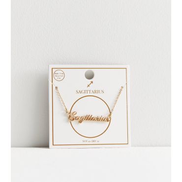 Gold Sagittarius Star Sign Necklace New Look