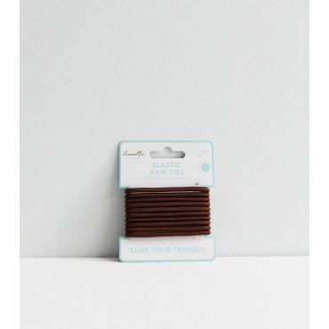 Creations 10 Pack Brown Elastic Hair Ties Danielle New Look