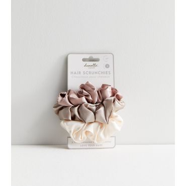 Creations 3 Pack Multicoloured Satin Scrunchies Danielle New Look