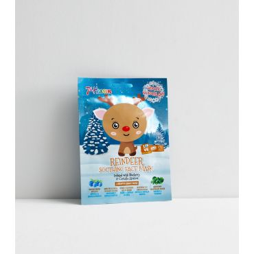 Multicoloured Christmas Reindeer Soothing Face Mask 7th Heaven New Look