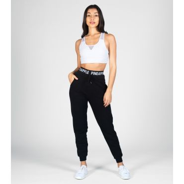 Women's Black Double Band Joggers Pineapple New Look