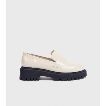 Women's Cream Chunky Loafers London Rebel New Look