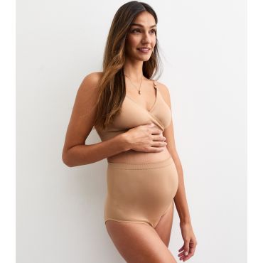 Women's Maternity Tan High Waist Over Bump Briefs New Look
