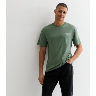Men's Green Cotton Originals Logo T-Shirt Jack & Jones New Look