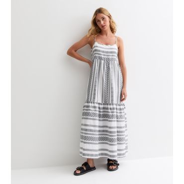 Women's White Strappy Tiered Maxi Dress JDY New Look