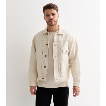 Men's Off White Relaxed Denim Jacket Jack & Jones New Look