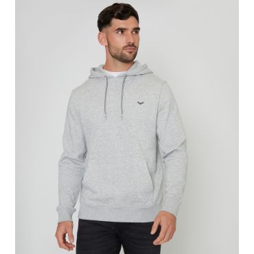 Men's Grey Marl Pocket Front Hoodie Threadbare New Look