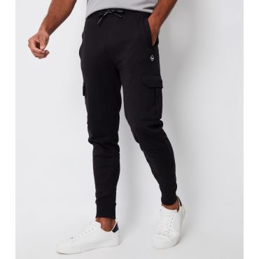 Men's Black Slim Cuffed Cargo Joggers Threadbare New Look