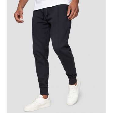 Men's Navy Slim Fleece Cuffed Joggers Threadbare New Look