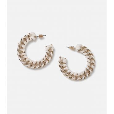 Freedom White Macrame Hoop Earrings Freedom Jewellery New Look