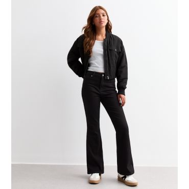 Girls' Black Mid Rise Flared Jeans New Look